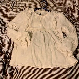White Zara ruffle top